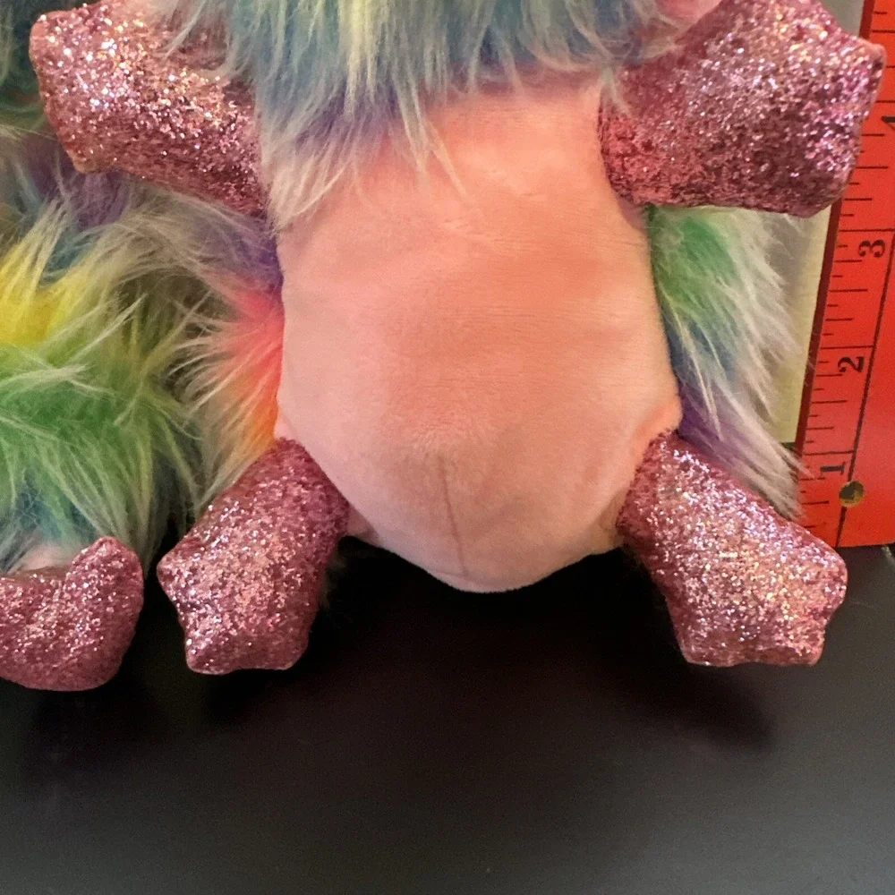 Ty PIPPA And ASHA Rainbow Sherbert Fur Platypus AND Ostrich‎ Beanie Boo
